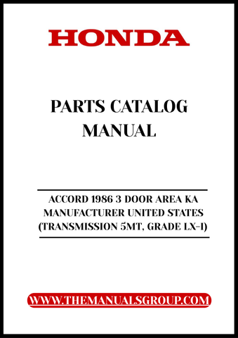 Discover the ultimate resource for your 1986 Honda Accord with our comprehensive Parts Catalog Manual. This PDF download is specifically designed for the 3-door LX-I model, manufactured in the United States, ensuring you have access to accurate and detailed information tailored to your vehicle.