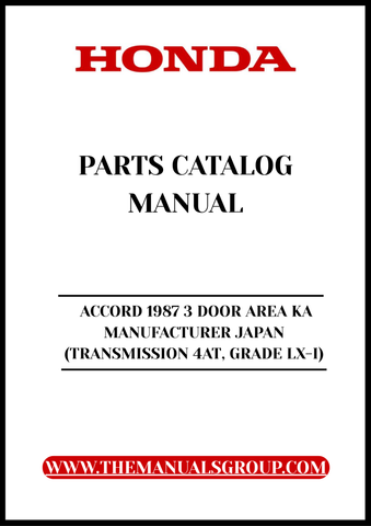 Discover the ultimate resource for maintaining and restoring your classic 1987 Honda Accord with our comprehensive Parts Catalog Manual. This PDF download is specifically designed for the 3-door LX-I model, ensuring you have access to detailed diagrams and specifications tailored to your vehicle's unique needs.
