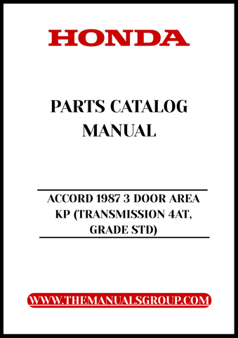 Unlock the full potential of your 1987 Honda Accord with our comprehensive Parts Catalog Manual, specifically designed for the 3 Door Area KP model. This PDF download provides detailed diagrams and specifications, ensuring you have all the information you need for maintenance and repairs at your fingertips.