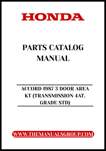 Discover the ultimate resource for maintaining and restoring your classic 1987 Honda Accord 3 Door Area KT with our comprehensive Parts Catalog Manual. This PDF download provides detailed diagrams and specifications, ensuring you have all the information you need at your fingertips. Whether you're a seasoned mechanic or a DIY enthusiast, this manual is designed to simplify your repair and maintenance tasks.