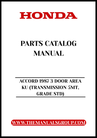 Discover the ultimate resource for maintaining and restoring your classic 1987 Honda Accord with our comprehensive Parts Catalog Manual. This PDF download is specifically designed for the 3-door model featuring a 5-speed manual transmission and standard grade specifications, ensuring you have the precise information you need at your fingertips.