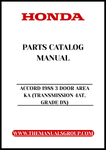 Unlock the full potential of your 1988 Honda Accord with our comprehensive Parts Catalog Manual, specifically designed for the 3 Door Area KA (Transmission 4AT, Grade DX). This PDF download provides you with detailed diagrams, part numbers, and specifications, ensuring you have everything you need for maintenance and repairs at your fingertips.
