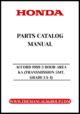 Discover the ultimate resource for maintaining and restoring your classic 1989 Honda Accord with our comprehensive Parts Catalog Manual. This PDF download is specifically designed for the 3-door LX-I model featuring a 5-speed manual transmission, ensuring you have all the essential information at your fingertips.