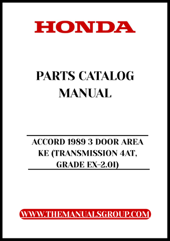Discover the ultimate resource for maintaining and restoring your 1989 Honda Accord 3 Door Area KE with our comprehensive Parts Catalog Manual. This PDF download is specifically designed for the EX-2.0i model, featuring detailed diagrams and part numbers that make it easy to identify and source the components you need.