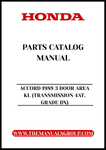 Discover the ultimate resource for maintaining and restoring your classic 1989 Honda Accord with our comprehensive Parts Catalog Manual. This PDF download is specifically designed for the 3-door model with a 4-speed automatic transmission (Grade DX), providing you with detailed diagrams and part numbers to ensure you find exactly what you need.