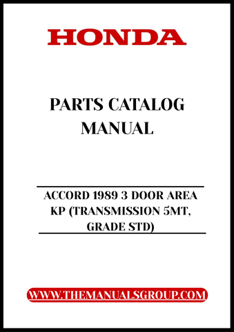 Discover the ultimate resource for your 1989 Honda Accord 3 Door Area KP with our comprehensive Parts Catalog Manual. This PDF download is meticulously designed to provide you with detailed information on every component of your vehicle, ensuring you have the knowledge needed for repairs and maintenance.