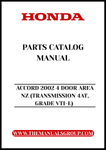 Unlock the full potential of your 2002 Honda Accord with our comprehensive Parts Catalog Manual, specifically designed for the 4-door VTI-L model. This PDF download provides you with detailed diagrams and specifications, ensuring you have all the information you need for maintenance and repairs at your fingertips.