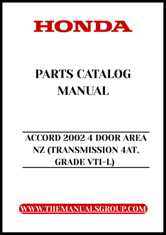Unlock the full potential of your 2002 Honda Accord with our comprehensive Parts Catalog Manual, specifically designed for the 4-door VTI-L model. This PDF download provides you with detailed diagrams and specifications, ensuring you have all the information you need for maintenance and repairs at your fingertips.
