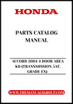 Discover the ultimate resource for maintaining your 2004 Honda Accord with our comprehensive Parts Catalog Manual. This PDF download is specifically designed for the 4-door model with a 5-speed automatic transmission, ensuring you have all the necessary information at your fingertips.