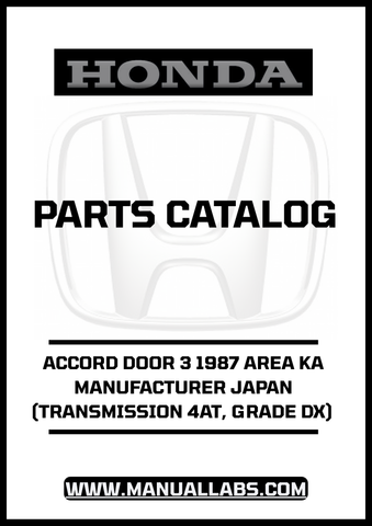 Unlock the full potential of your 1987 Honda Accord with our comprehensive Parts Catalog Manual, specifically designed for the DX grade with a 4AT transmission. This PDF download provides you with detailed diagrams and specifications, ensuring you have all the information you need for maintenance and repairs.