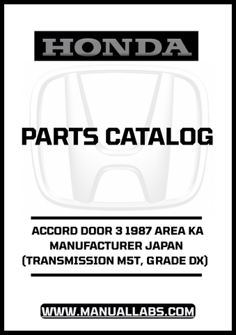 Unlock the full potential of your 1987 Honda Accord with our comprehensive Parts Catalog Manual, specifically designed for the M5T transmission and DX grade. This PDF download is an essential resource for any DIY enthusiast or professional mechanic looking to maintain or restore their vehicle to its original glory.