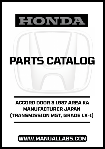 Unlock the full potential of your 1987 Honda Accord with our comprehensive Parts Catalog Manual, specifically designed for the LX-I grade with M5T transmission. This PDF download provides detailed diagrams and specifications, ensuring you have all the information you need for maintenance and repairs.