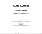 Hitachi EH1100-5 EQBA80 Rigid Dump Truck Parts Manual - PQBA-80-0000C
