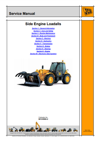 JCB 531-70, 535-95, 536-60, 541-70, 533-105, 536-70, 526-56, 550-80, 531-T70, 541-T70, 536-T60, 535-T95, 536-T70, 550-T80 Telescopic Handler Service Repair Manual - Manual labs