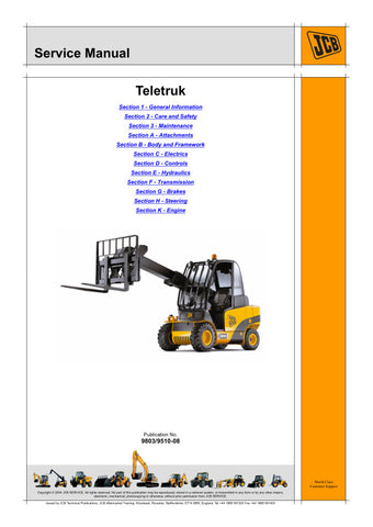 Unlock the full potential of your JCB Teletruk with the comprehensive Service Manual for the 2.5, 3.0, and 3.5 series (9803/9510-08). This PDF file is an essential resource for operators and technicians alike, providing detailed insights into maintenance, troubleshooting, and repair procedures. With clear diagrams and step-by-step instructions, you can ensure optimal performance and longevity of your equipment, saving time and reducing downtime. Invest in this invaluable guide today and keep your JCB Teletr