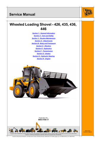 Unlock the full potential of your JCB 426, 435, 436, and 446 Wheeled Loading Shovels with the comprehensive Service Manual (9803-4160-17) in PDF format. This essential guide provides detailed maintenance procedures, troubleshooting tips, and technical specifications to ensure your equipment operates at peak performance. With easy navigation and clear illustrations, this manual is designed for both seasoned professionals and newcomers alike, making it an invaluable resource for efficient repairs and upkeep. 