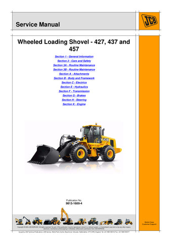 Unlock the full potential of your JCB 427, 437, and 457 Wheeled Loading Shovels with the comprehensive Service Manual (9813-1600-4) in PDF format. This essential guide provides detailed maintenance procedures, troubleshooting tips, and technical specifications to ensure your machinery operates at peak performance. With easy navigation and clear illustrations, this manual is an invaluable resource for both seasoned professionals and new operators, helping you save time and reduce downtime. Invest in your equ