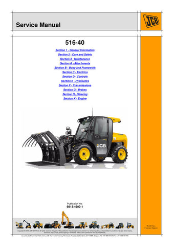 The JCB 516-40 Service Manual (9813/4600-1) is an essential resource for anyone looking to maintain or repair their JCB 516-40 model. This comprehensive manual provides detailed instructions, diagrams, and specifications that ensure you have all the information needed to keep your equipment running smoothly.
