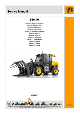 Unlock the full potential of your JCB 516-40 with the comprehensive Service Manual 9813/4600-1, available in a convenient PDF format. This essential guide provides detailed instructions, diagrams, and troubleshooting tips to ensure your machine operates at peak performance. Whether you're a seasoned technician or a DIY enthusiast, this manual is your go-to resource for maintenance and repairs, helping you save time and money while keeping your equipment in top shape. Don't miss out on the opportunity to enh