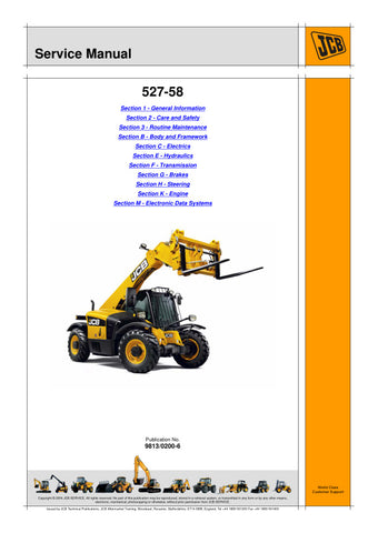 Unlock the full potential of your JCB 527-58 Telescopic Handler with the comprehensive Service Manual (9813/0200-6) in PDF format. This essential guide provides detailed instructions, diagrams, and troubleshooting tips to ensure optimal performance and maintenance of your equipment. Whether you're a seasoned technician or a DIY enthusiast, this manual is your go-to resource for keeping your handler in peak condition, enhancing its longevity and reliability. Don't miss out on the opportunity to streamline yo