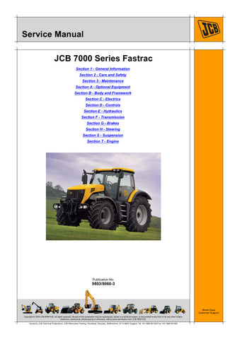  Unlock the full potential of your JCB 7000 Series Fastrac with the comprehensive Service Manual for models 7170, 7200, and 7230. This PDF file, designated 9803/8060-3, is an essential resource for maintenance and repair, providing detailed diagrams, troubleshooting tips, and step-by-step instructions to keep your machinery running smoothly. Ensure optimal performance and longevity of your equipment with this invaluable guide, designed for both professionals and enthusiasts alike.