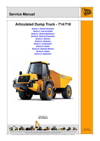  Enhance your maintenance capabilities with the JCB 714, 718 Articulated Dump Truck Service Manual (9813/0550-3) in PDF format. This comprehensive guide provides detailed insights into the operation, troubleshooting, and repair of your JCB dump truck, ensuring optimal performance and longevity. With easy navigation and clear illustrations, this manual is an essential resource for both professionals and DIY enthusiasts looking to keep their equipment running smoothly. Invest in your machinery's upkeep and ma