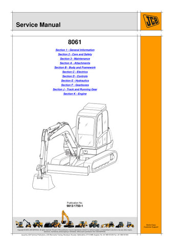 Unlock the full potential of your JCB 8061 Compact Excavator with the comprehensive Service Manual 9813/1750-1, available in a convenient PDF format. This essential guide provides detailed maintenance procedures, troubleshooting tips, and technical specifications to ensure your equipment operates at peak performance. With easy navigation and clear illustrations, this manual is an invaluable resource for both seasoned professionals and DIY enthusiasts, helping you save time and reduce repair costs. Invest in