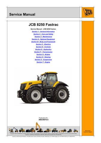 Unlock the full potential of your JCB 8250 Fastrac with the comprehensive Service Manual (9803/8070-4) in PDF format. This essential guide provides detailed insights into maintenance, troubleshooting, and repair procedures, ensuring your machinery operates at peak performance. With easy navigation and clear illustrations, this manual is a must-have for both professionals and DIY enthusiasts looking to enhance their understanding and care of the JCB 8250 Fastrac. Invest in your equipment's longevity and effi