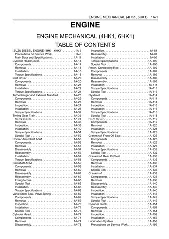  Unlock the full potential of your JCB Isuzu engine with our comprehensive Service Manual PDF for the 4HK1 and 6HK1 models. This essential guide provides detailed instructions, troubleshooting tips, and maintenance procedures to ensure your engine operates at peak performance. With easy-to-follow diagrams and expert insights, you'll save time and money on repairs while extending the life of your equipment. Download your copy today and empower yourself with the knowledge to keep your machinery running smooth