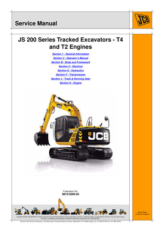  Unlock the full potential of your JCB excavator with the comprehensive service manual for models JS115, JS130, JS145, JS160, JS180, JS190, JS200, JS210, JS220, and JS235. This PDF file, designated 9813/3200-03, provides detailed insights into maintenance, troubleshooting, and repair procedures, ensuring your machinery operates at peak performance. With easy navigation and clear illustrations, this manual is an essential resource for both seasoned professionals and DIY enthusiasts, helping you save time and