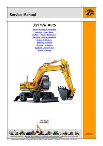 The JCB JS175W Auto Service Manual (9803/6550-1) is an essential resource for anyone looking to maintain or repair their JCB JS175W excavator. This comprehensive manual provides detailed instructions, diagrams, and specifications to ensure that you can perform service tasks efficiently and effectively.