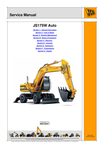 Unlock the full potential of your JCB JS175W with the comprehensive Auto Service Manual (9803/6550-1) in PDF format. This essential guide provides detailed instructions, diagrams, and troubleshooting tips to ensure your machine operates at peak performance. Whether you're a seasoned technician or a DIY enthusiast, this manual is designed to simplify maintenance and repairs, saving you time and money. Download your copy today and keep your equipment running smoothly for years to come!