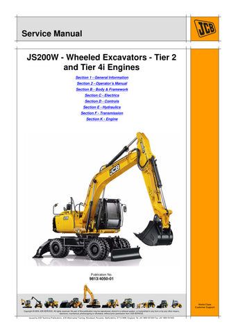 Unlock the full potential of your JCB JS200W Wheeled Excavator with the comprehensive Tier 2 & Tier 4i Engine Service Manual (9813/4050-01) in PDF format. This essential guide provides detailed insights into maintenance, troubleshooting, and repair procedures, ensuring your machine operates at peak performance. With easy navigation and clear illustrations, this manual is designed for both seasoned professionals and DIY enthusiasts, making it an invaluable resource for keeping your excavator in top condition