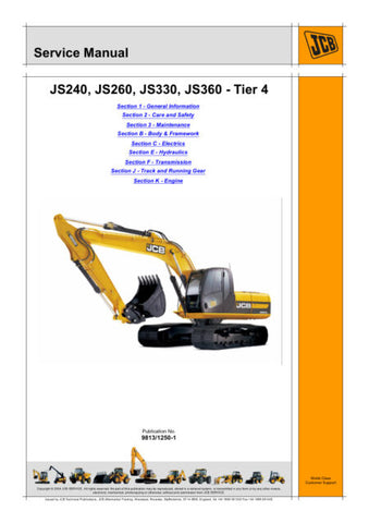 Unlock the full potential of your JCB machinery with the comprehensive JCB JS240, JS260, JS330, JS360 (TIER 4) Service Manual 9813/1250-1 in PDF format. This essential resource provides detailed maintenance guidelines, troubleshooting tips, and repair procedures tailored specifically for your equipment, ensuring optimal performance and longevity. With easy navigation and clear illustrations, this manual is a must-have for operators and technicians alike, empowering you to keep your machines running smoothly