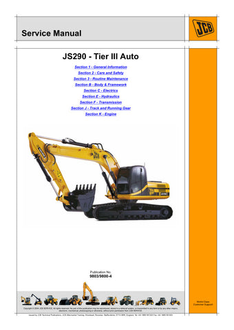 Unlock the full potential of your JCB JS290 (TIER III) with our comprehensive service manual, covering serial numbers 01421200 to 01421599. This PDF file is an essential resource for maintenance and repair, providing detailed diagrams, troubleshooting tips, and step-by-step instructions to keep your machinery running smoothly. Ensure optimal performance and longevity of your equipment with this invaluable guide at your fingertips.