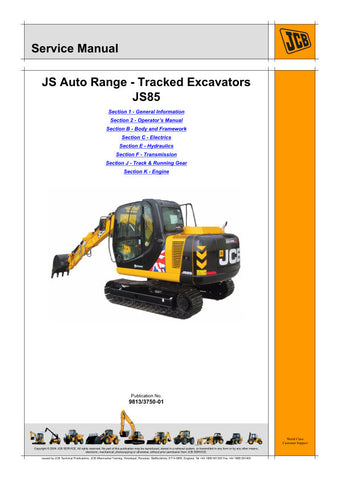 Enhance your maintenance capabilities with the JCB JS85 Auto Range Tracked Excavator Service Manual (Part No. 9813/3750-01). This comprehensive guide is designed specifically for the JS85 model, providing detailed instructions and insights to keep your excavator running smoothly and efficiently.