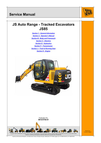 Unlock the full potential of your JCB JS85 Auto Range Tracked Excavator with our comprehensive service manual (PDF file) - part numbers 02234510/02236510. This essential guide provides detailed maintenance procedures, troubleshooting tips, and technical specifications to ensure your excavator operates at peak performance. With easy navigation and clear illustrations, you'll save time and reduce downtime, making it an invaluable resource for operators and technicians alike. Invest in your equipment's longevi