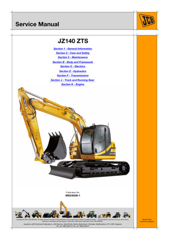 Unlock the full potential of your JCB JZ140 ZTS Excavator with the comprehensive service manual (9803/6530-1) in PDF format. This essential guide provides detailed instructions, schematics, and troubleshooting tips to ensure optimal performance and maintenance of your machine. Whether you're a seasoned technician or a DIY enthusiast, this manual is your go-to resource for keeping your excavator running smoothly and efficiently. Don't miss out on the opportunity to enhance your equipment's longevity and reli