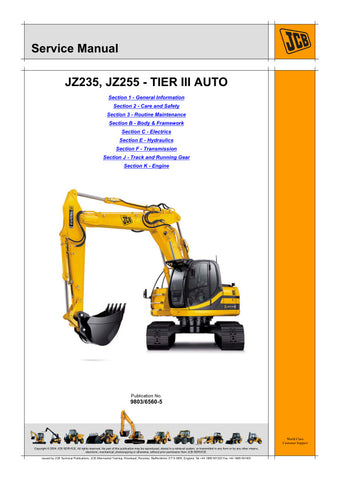 Unlock the full potential of your JCB JZ235 and JZ255 (TIER III) machinery with the comprehensive Auto Service Manual (9803/6560-5) in PDF format. This essential guide provides detailed maintenance procedures, troubleshooting tips, and technical specifications to ensure your equipment operates at peak performance. With easy navigation and clear illustrations, this manual is designed for both seasoned professionals and DIY enthusiasts, making it an invaluable resource for keeping your machinery in top condit