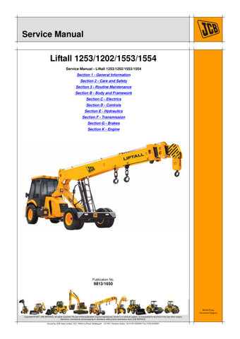 Unlock the full potential of your JCB LIFTALL machinery with the comprehensive Service Manual 9813/1650, specifically designed for models 1253, 1202, 1553, and 1554. This PDF file is an essential resource for operators and technicians alike, providing detailed diagrams, troubleshooting tips, and maintenance procedures to ensure optimal performance and longevity of your equipment. With easy navigation and clear instructions, you can confidently tackle repairs and service tasks, saving time and reducing downt