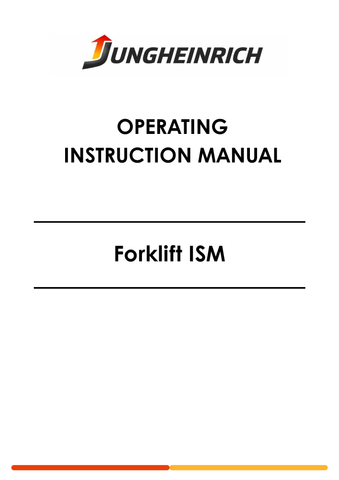 Jungheinrich Forklift ISM Operating Instruction Manual PDF