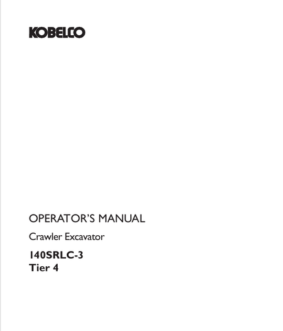 KOBELCO 140SRLC-3 (S2YY00028ZE02) OPERATOR MANUAL - PDF FILE