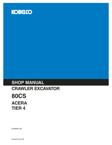 Unlock the full potential of your KOBELCO 80CS (ACERA TIER 4) excavator with the comprehensive shop manual (part number 87480997) in PDF format. This essential resource provides detailed diagrams, maintenance tips, and troubleshooting guidance, ensuring you can keep your machine running smoothly and efficiently. Perfect for both seasoned professionals and DIY enthusiasts, this manual is your go-to guide for maximizing performance and minimizing downtime. Don't miss out on the opportunity to enhance your exc
