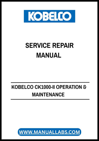 Inside this manual, you'll find step-by-step procedures for operation, maintenance, and troubleshooting, tailored specifically for the CK1000-II model. With clear diagrams and easy-to-follow instructions, you can confidently tackle any repair or maintenance task, saving time and reducing downtime.