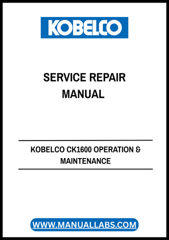  Enhance your operational efficiency with the KOBELCO CK1600 Operation & Maintenance Service Repair Manual (S2GN00003ZE10) in PDF format. This comprehensive guide is designed specifically for the CK1600 model, providing you with essential information to keep your equipment running smoothly and effectively.