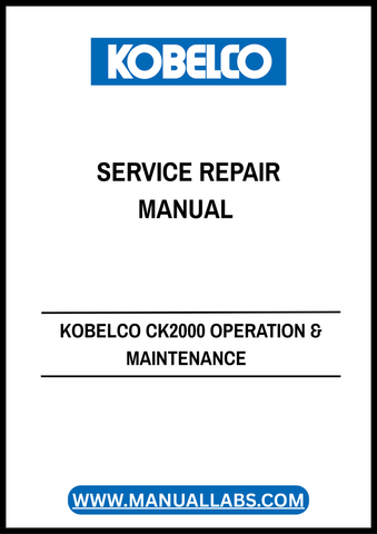 Enhance your operational efficiency with the KOBELCO CK2000 Operation & Maintenance Service Repair Manual (S2JC10003ZE09) in PDF format. This comprehensive guide is designed specifically for the CK2000 model, providing you with essential information to ensure optimal performance and longevity of your equipment.