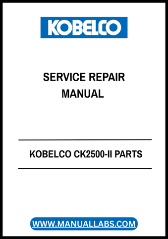 Unlock the full potential of your KOBELCO CK2500-II with the comprehensive Parts Service Repair Manual (S3JD10005ZO02) in PDF format. This essential guide is designed to provide you with detailed insights into the maintenance and repair of your equipment, ensuring optimal performance and longevity.