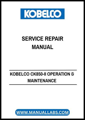  Enhance your operational efficiency with the KOBELCO CK850-II Operation & Maintenance Service Repair Manual (S2GG24011ZE09). This comprehensive PDF guide is designed specifically for the CK850-II model, providing you with essential information to keep your equipment running smoothly.