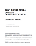 Discover the KOBELCO Crawler Excavator 17SR Acera Tier 4 Operator Manual. Download the PDF for essential operational guidance and maintenance tips.