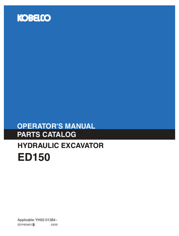 KOBELCO ED150 (S2YH03401ZE) OPERATOR MANUAL - PDF FILE